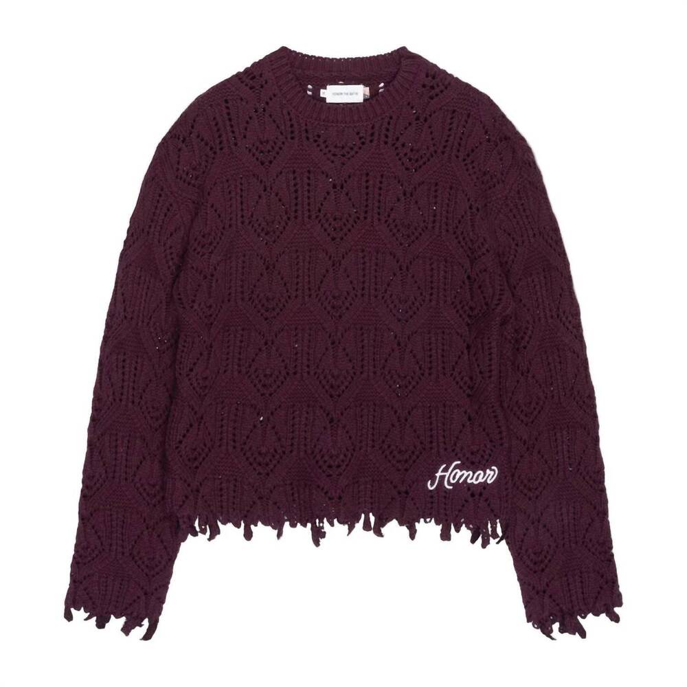 NEW HONOR THE GIFT men's cable sweater in berry